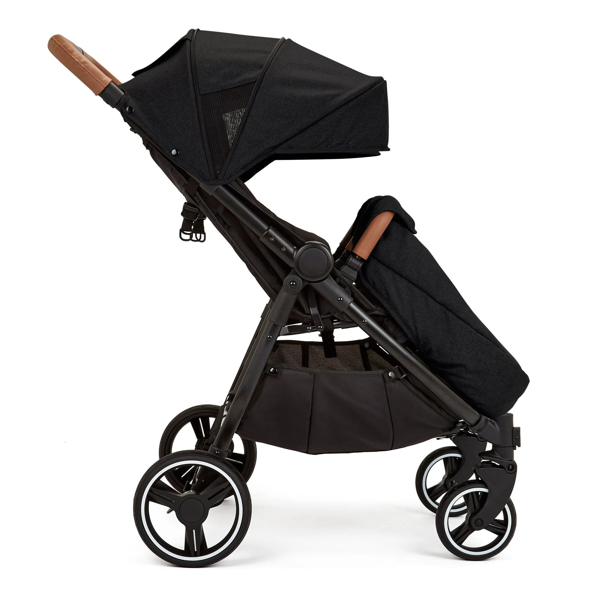 Ickle Bubba Venus Max Double Stroller in Black/Black/Tan