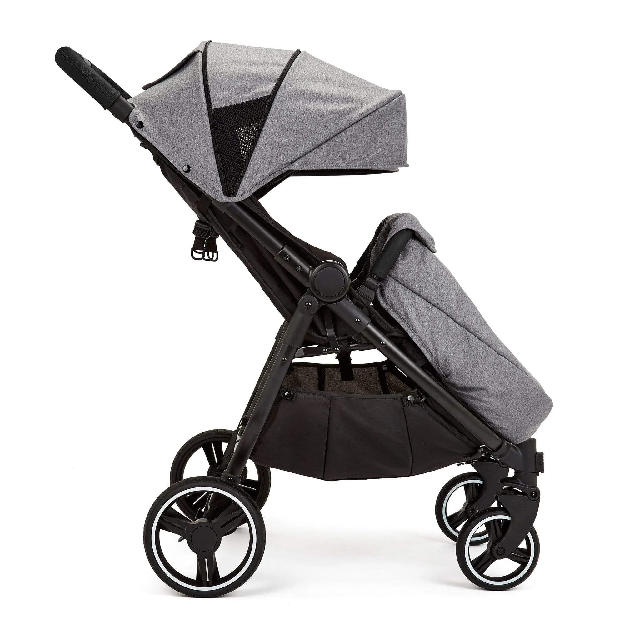 Ickle Bubba Venus Max Double Stroller in Black/Space Grey/Black
