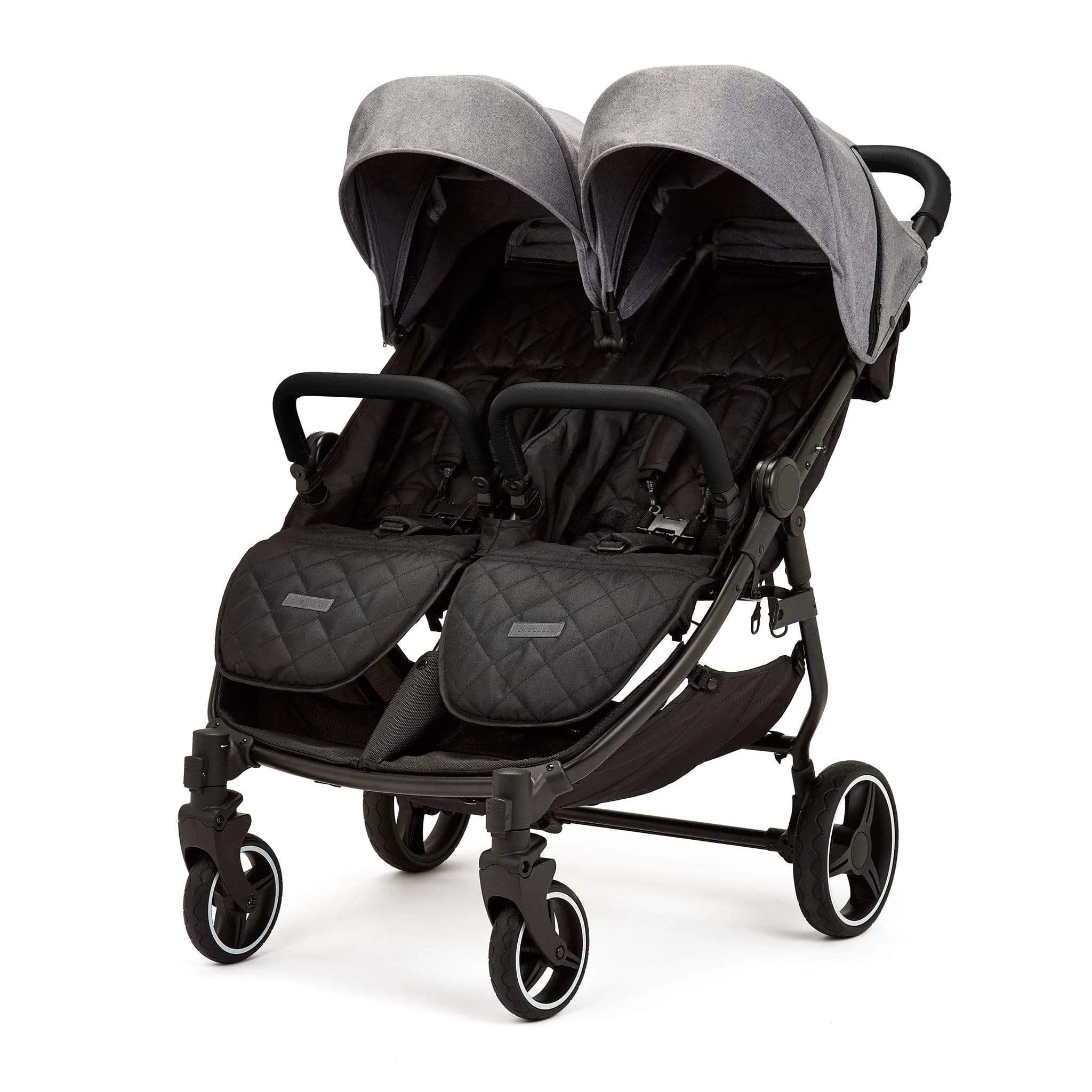 Ickle Bubba Venus Max Double Stroller in Black/Space Grey/Black