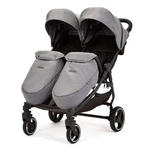 Ickle Bubba Venus Max Double Stroller in Black/Space Grey/Black