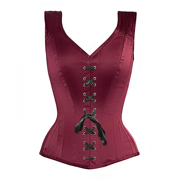 Innis Overbust Burgundy Steel Boned Corset