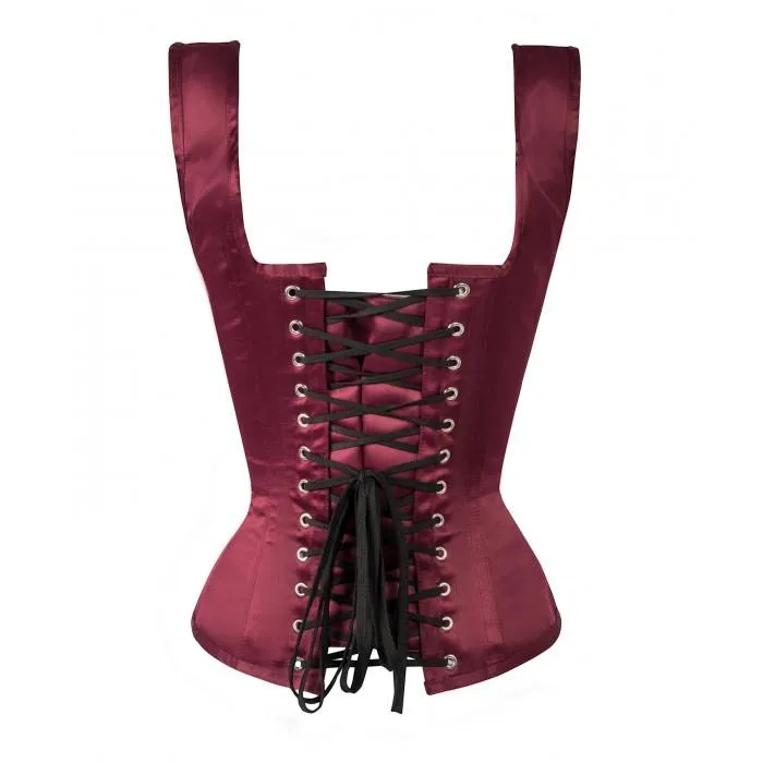 Innis Overbust Burgundy Steel Boned Corset