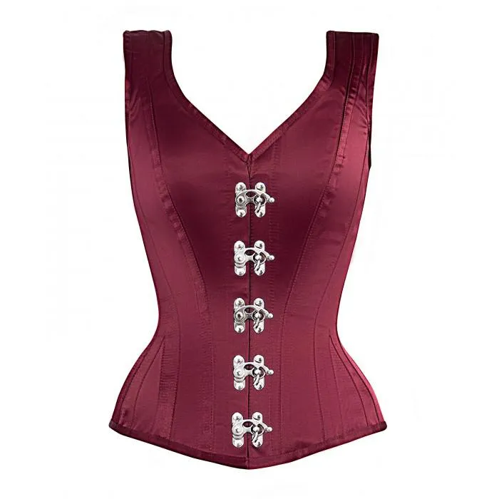 Innis Overbust Burgundy Steel Boned Corset