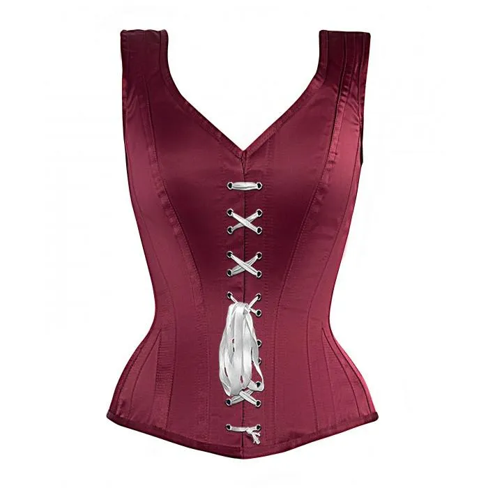 Innis Overbust Burgundy Steel Boned Corset
