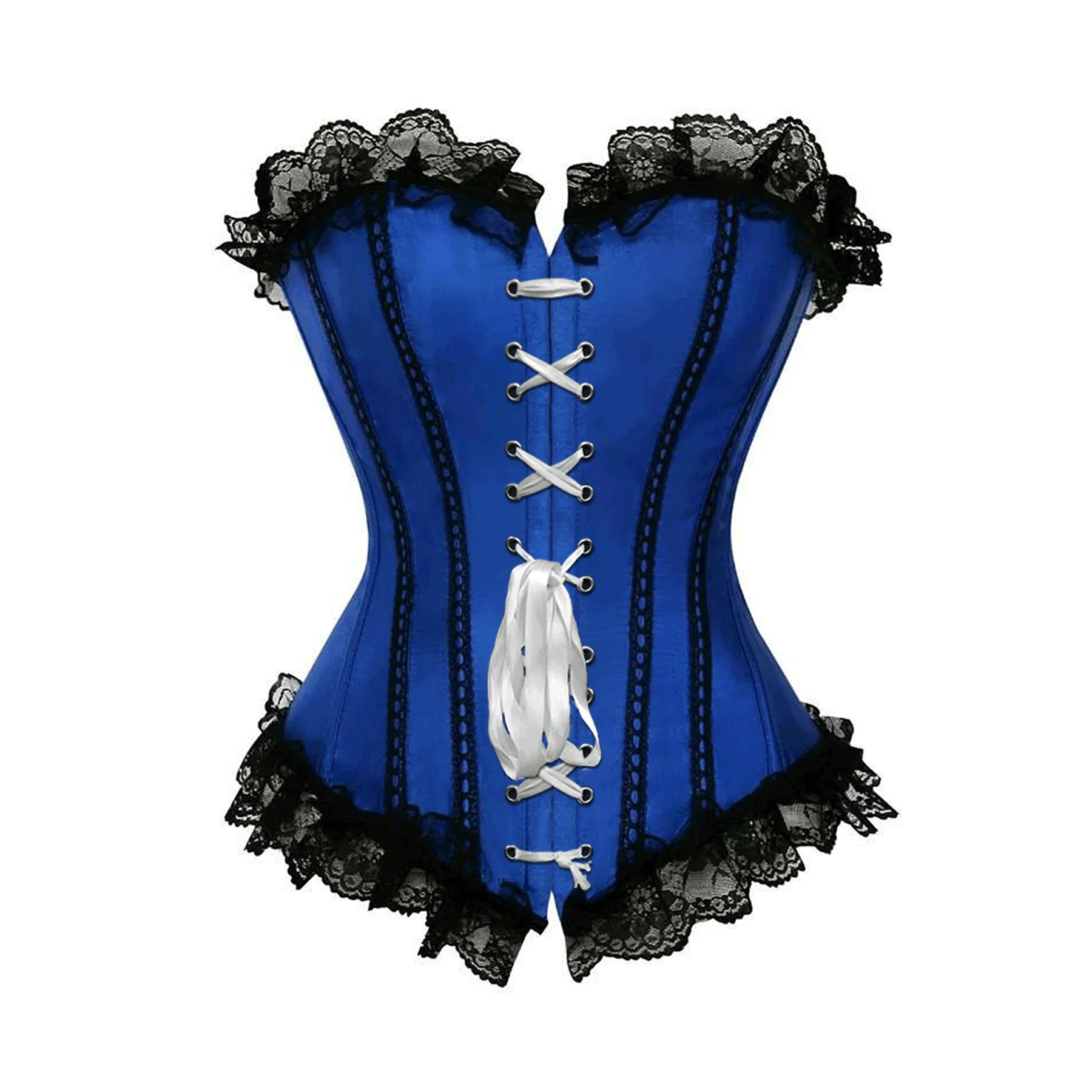 Irki Blue Satin Overbust Corset