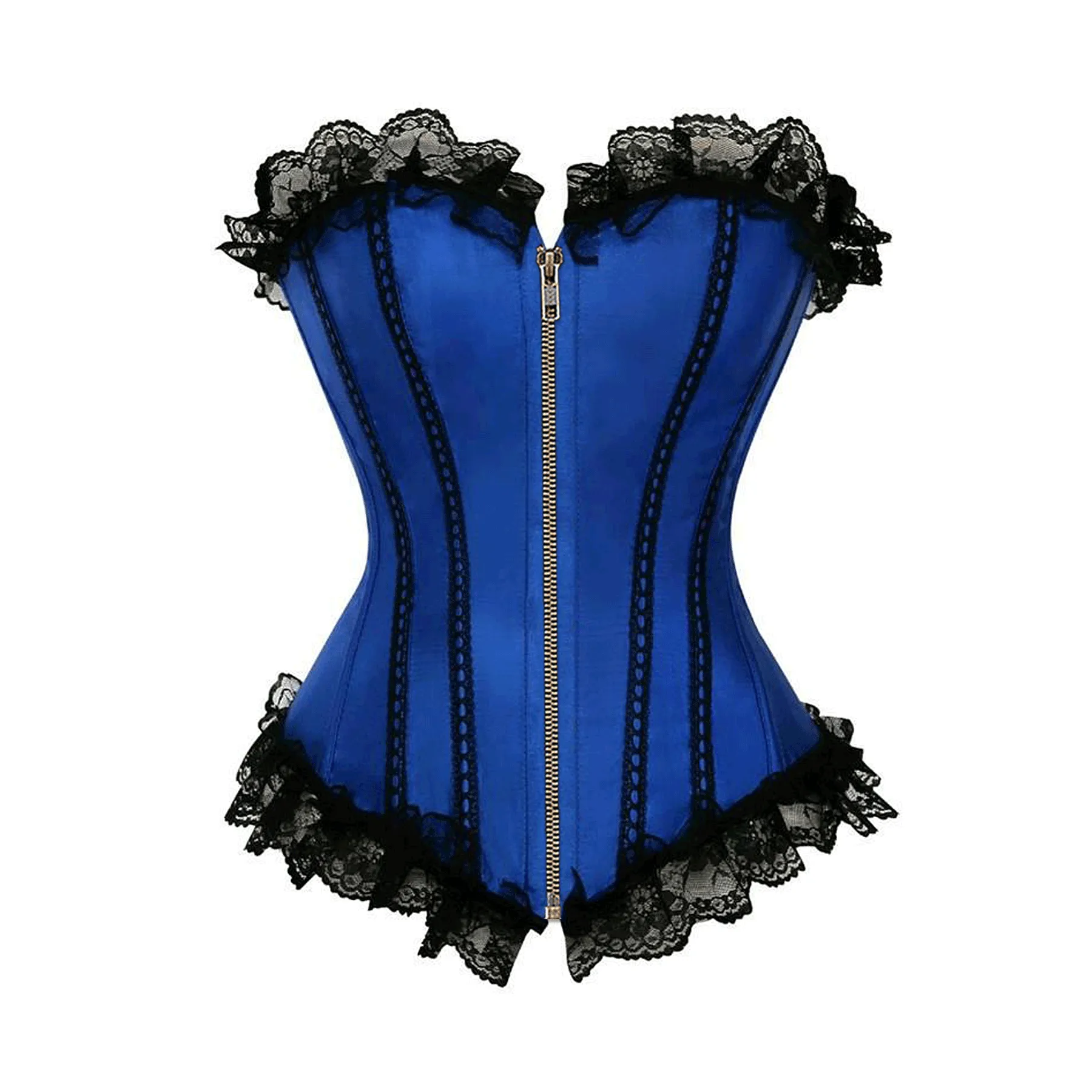 Irki Blue Satin Overbust Corset