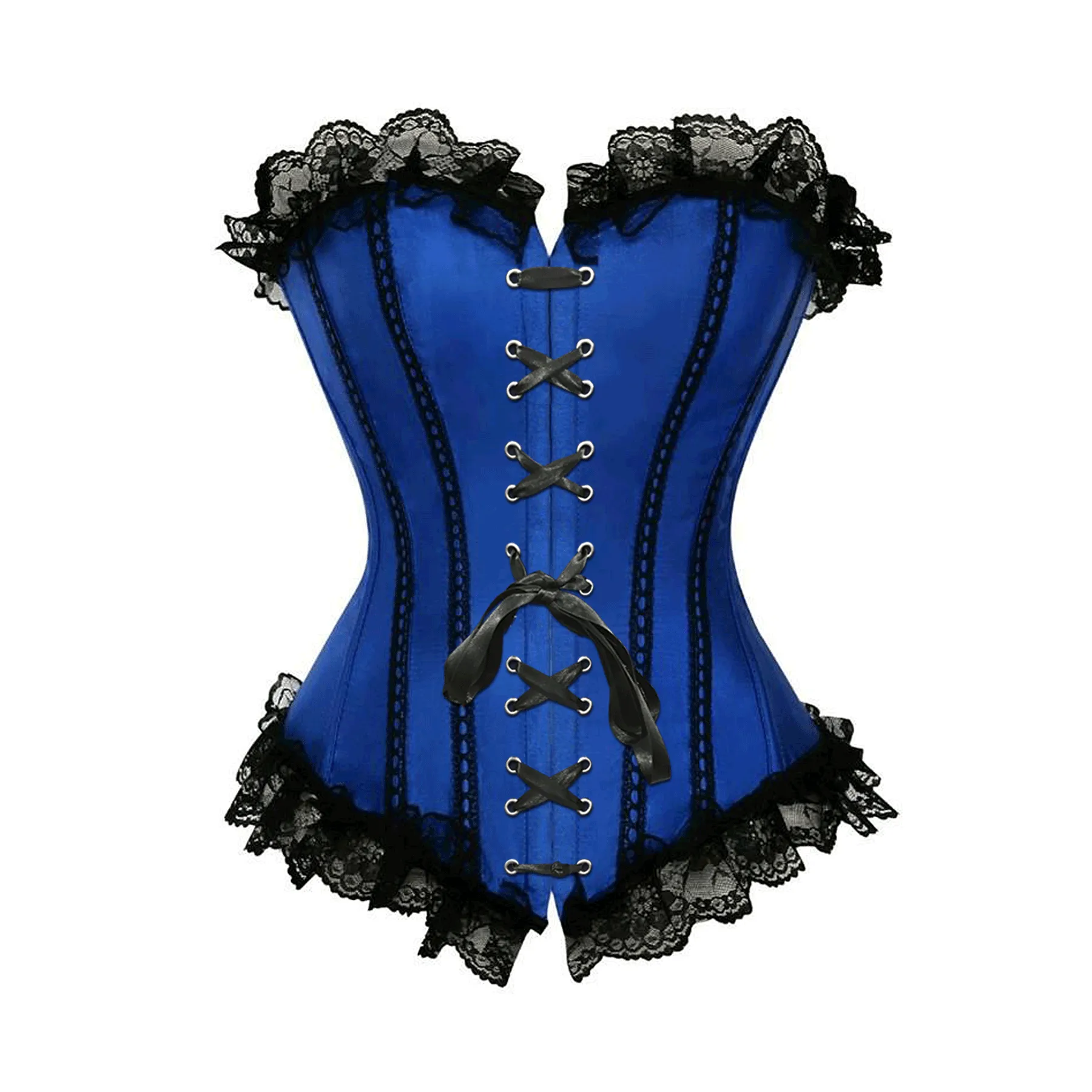 Irki Blue Satin Overbust Corset