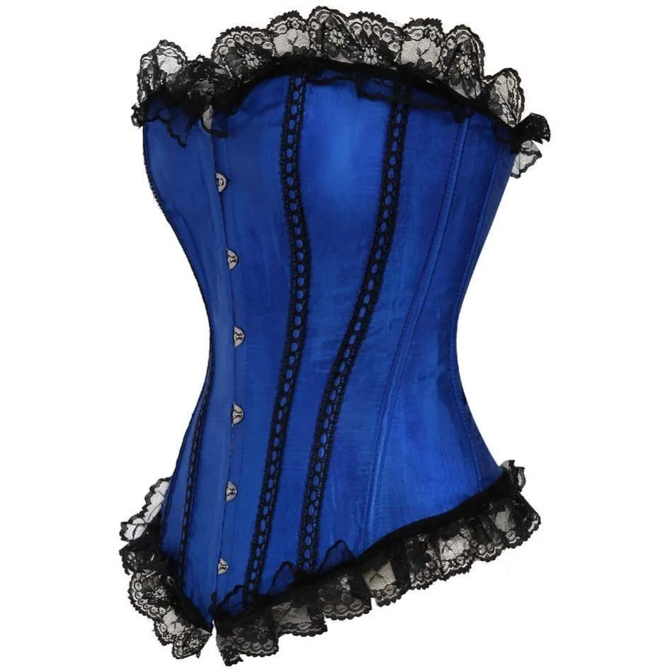 Irki Blue Satin Overbust Corset