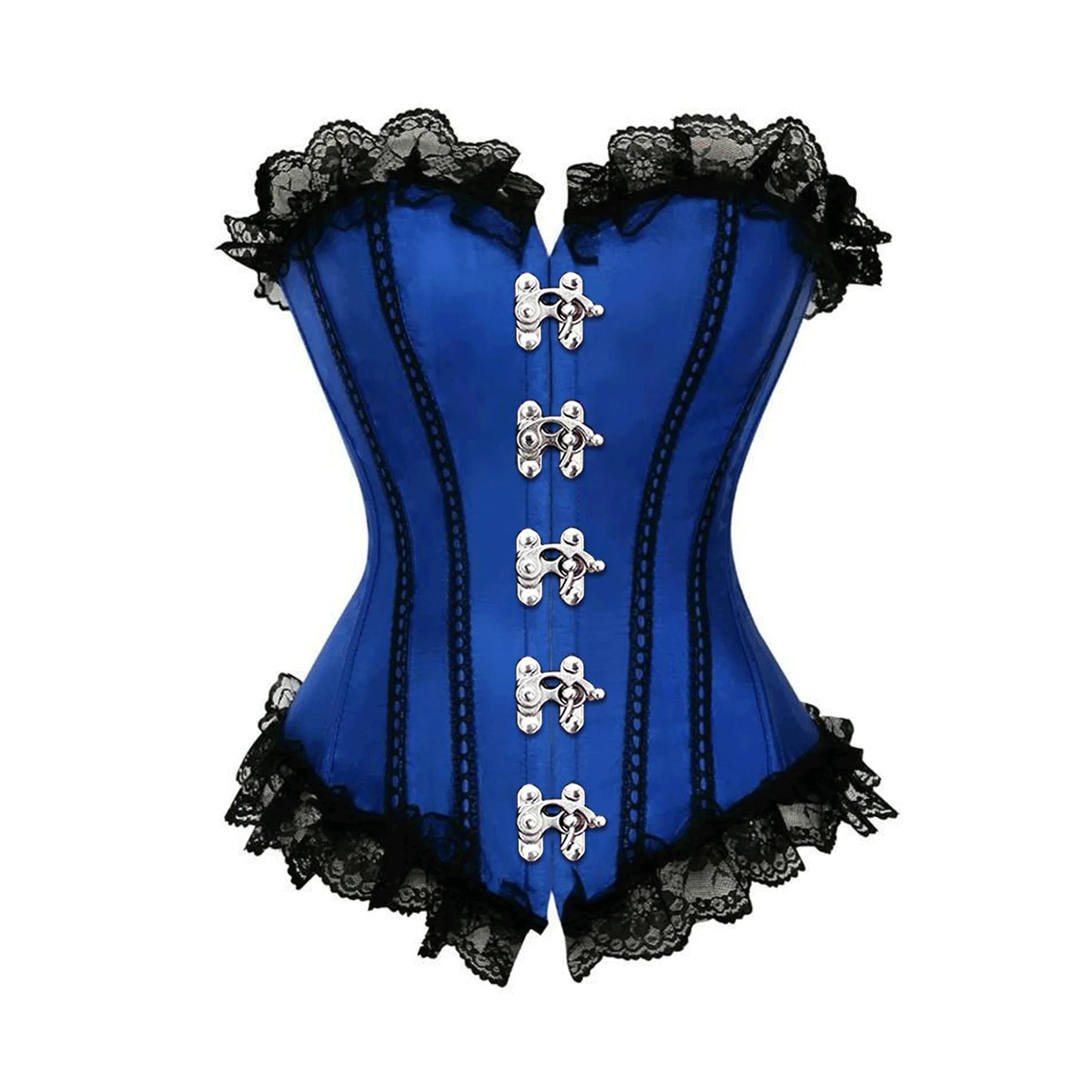 Irki Blue Satin Overbust Corset