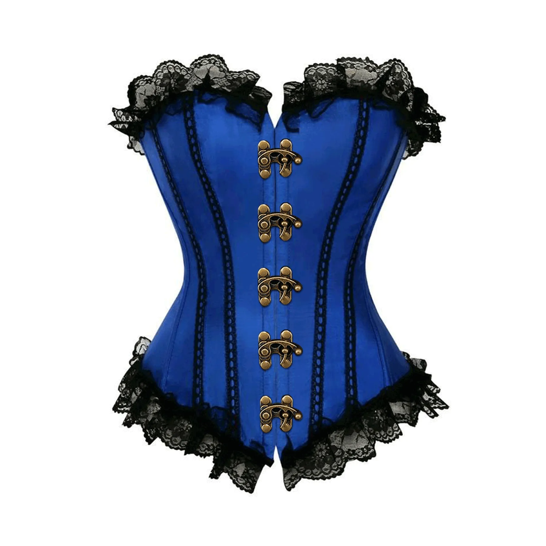 Irki Blue Satin Overbust Corset