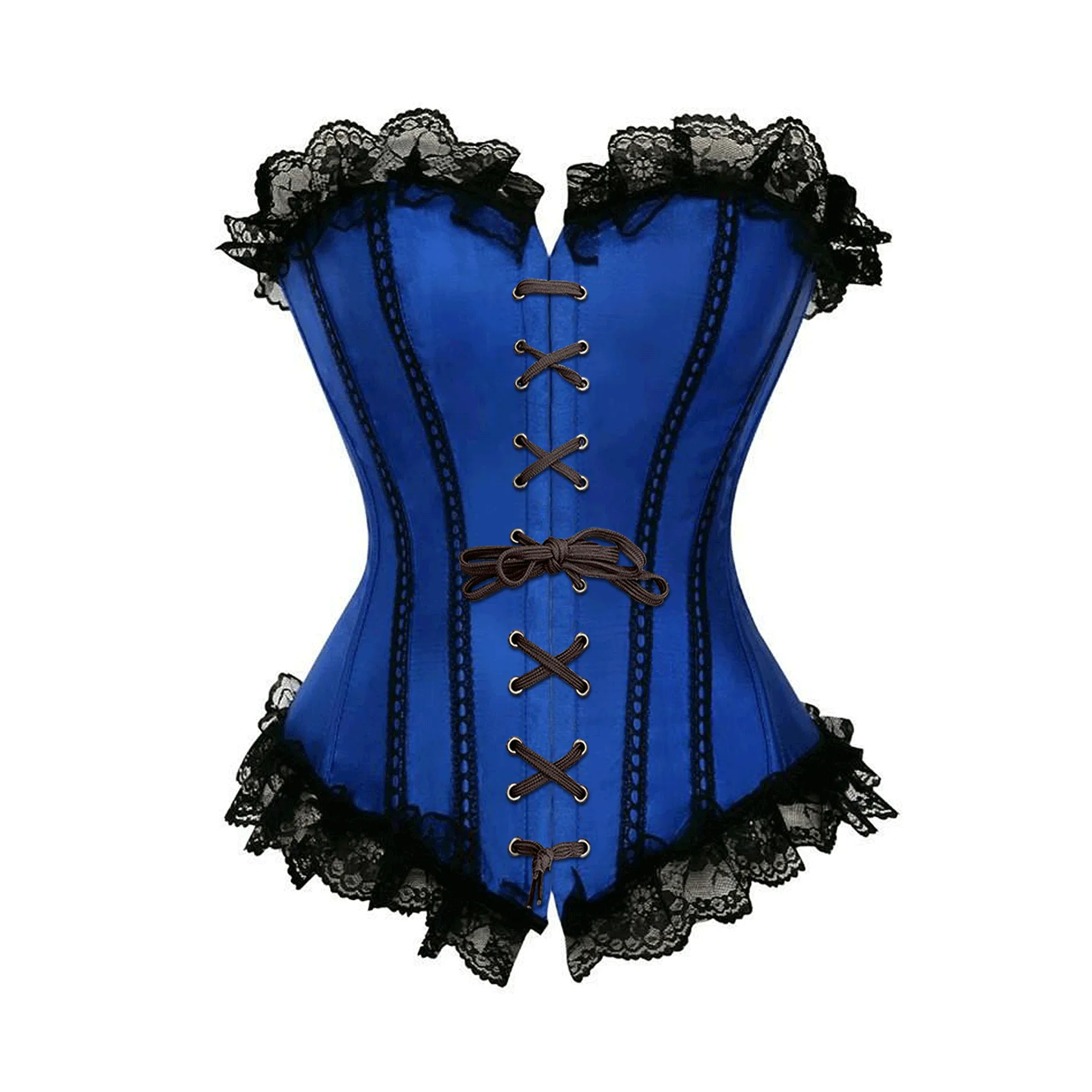 Irki Blue Satin Overbust Corset