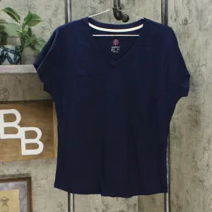 Isaac Mizrahi Live! Essentials Women's Pima Dolman Sleeve T-Shirt Navy Medium