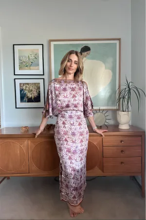 Ithaca Kaftan in Purple Silk
