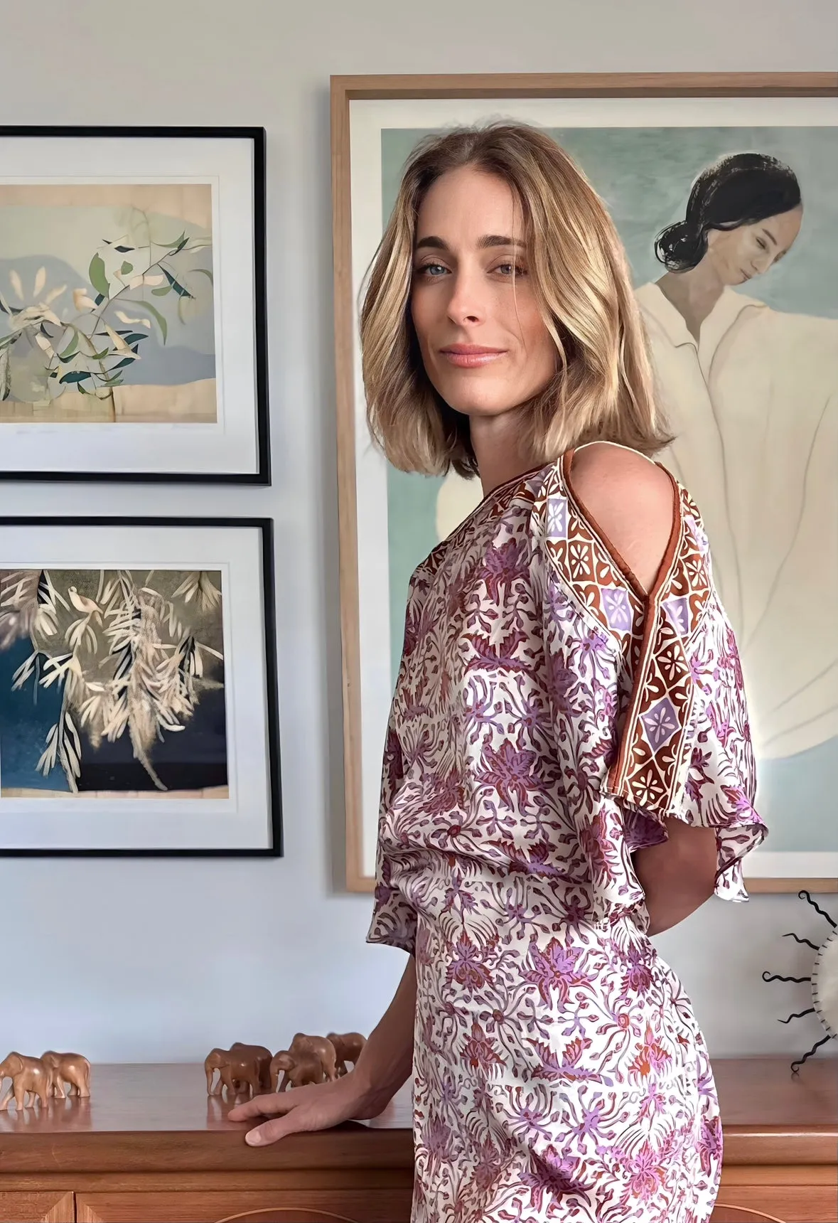 Ithaca Kaftan in Purple Silk