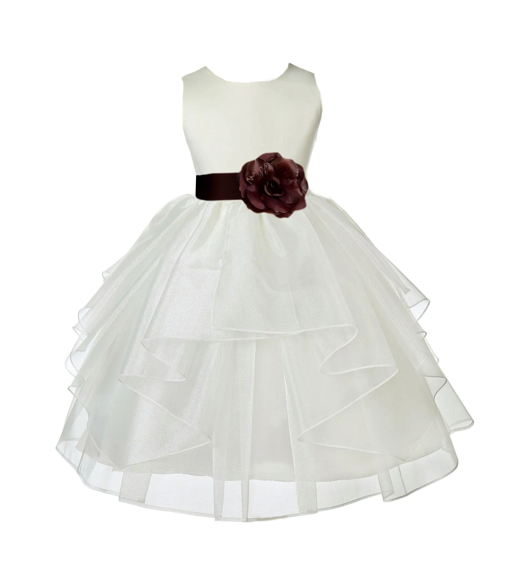 Ivory Shimmering Organza Flower Girl Dress Wedding Junior Bridesmaid Pageant Special Events 4613S(2)