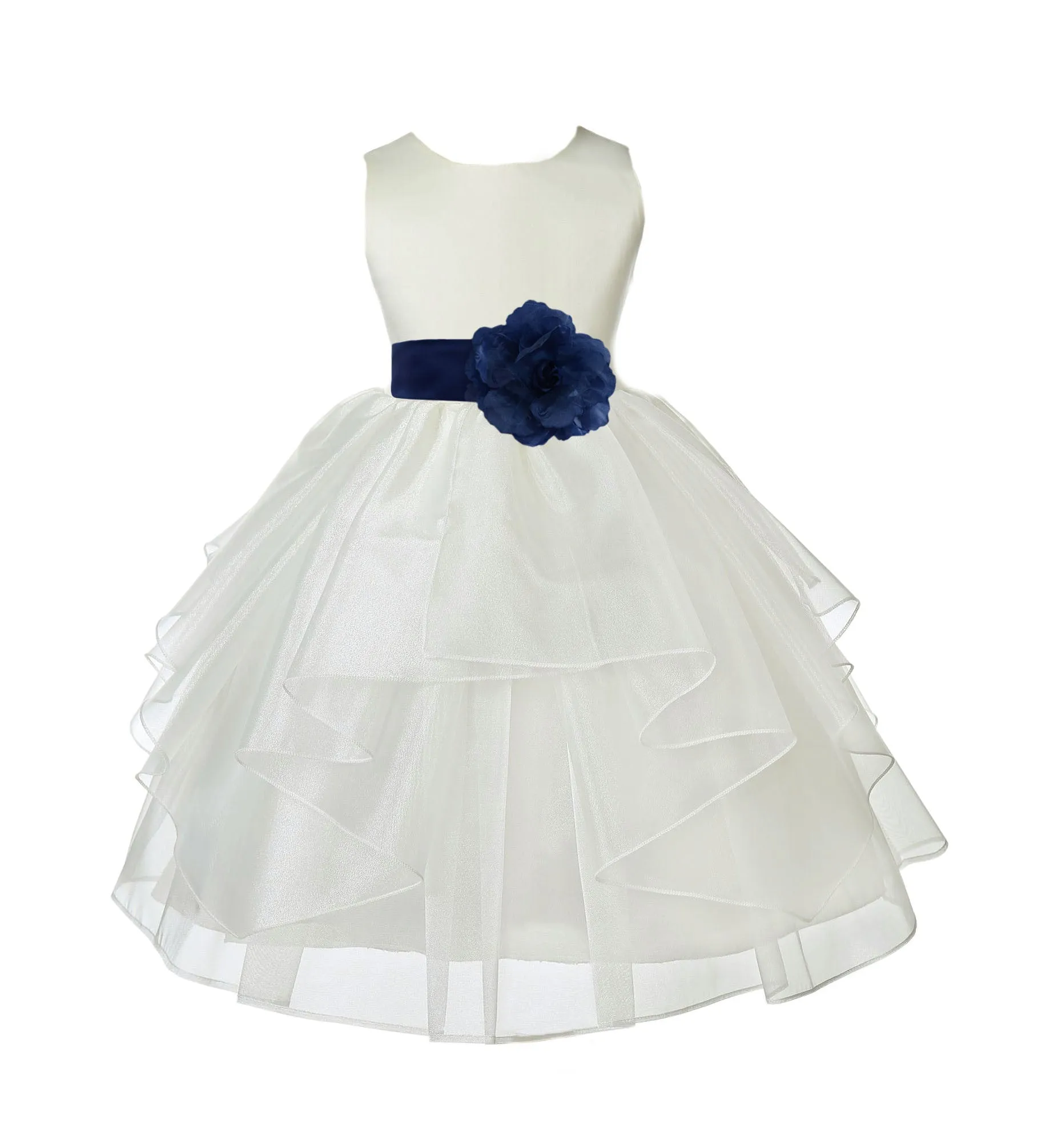 Ivory Shimmering Organza Flower Girl Dress Wedding Junior Bridesmaid Pageant Special Events 4613S(2)