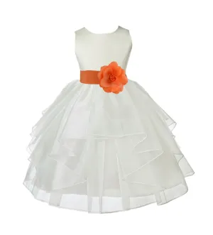 Ivory Shimmering Organza Flower Girl Dress Wedding Junior Bridesmaid Pageant Special Events 4613S(2)