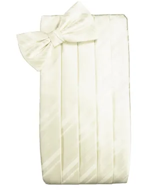 Ivory Striped Satin Cummerbund