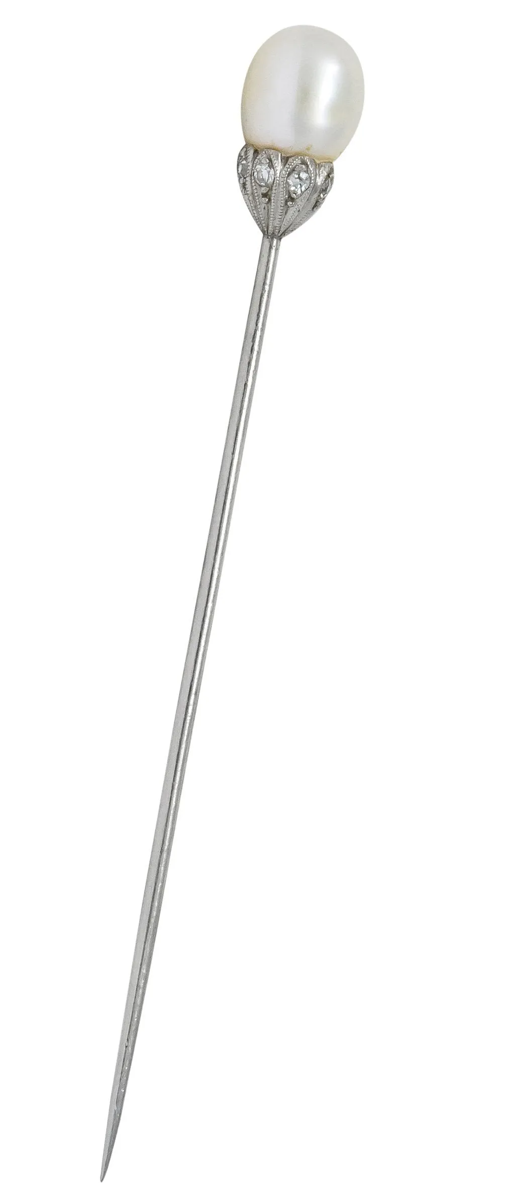 J. E Caldwell & Co. Edwardian Pearl Platinum Stickpin