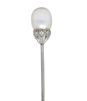 J. E Caldwell & Co. Edwardian Pearl Platinum Stickpin