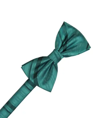 Jade Striped Satin Kids Bow Tie