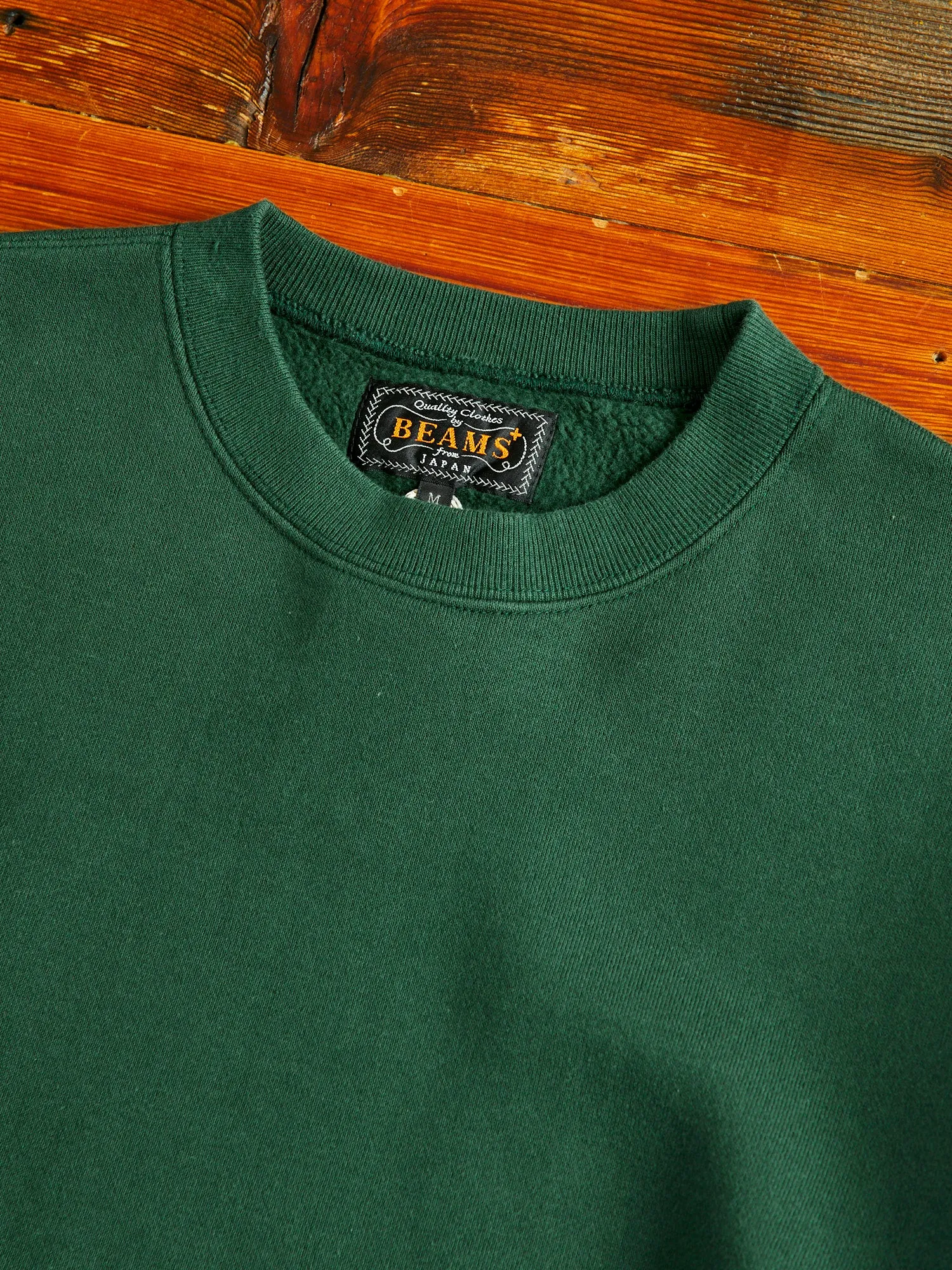 Japan-Made Fleece Crewneck in Green