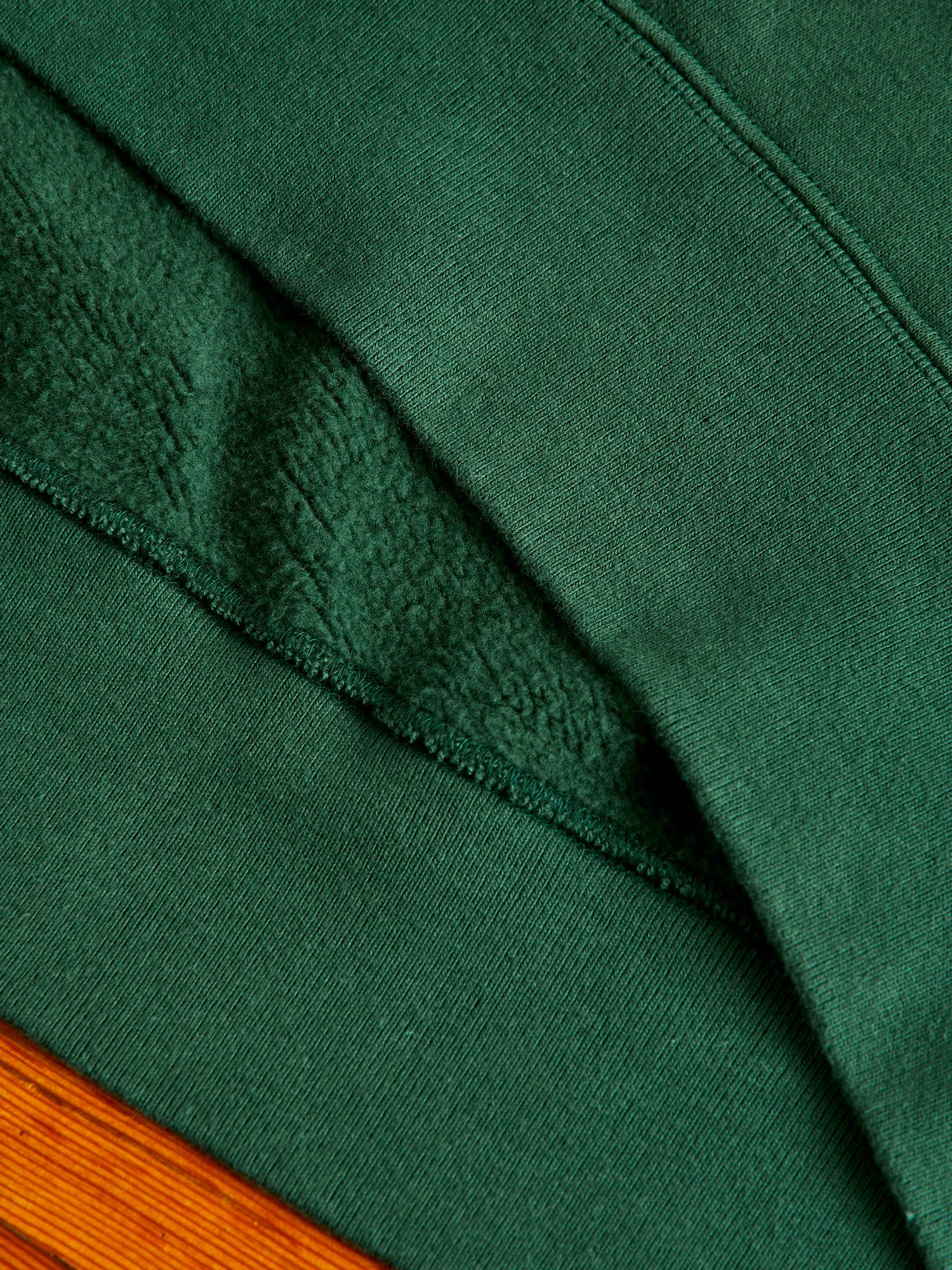 Japan-Made Fleece Crewneck in Green