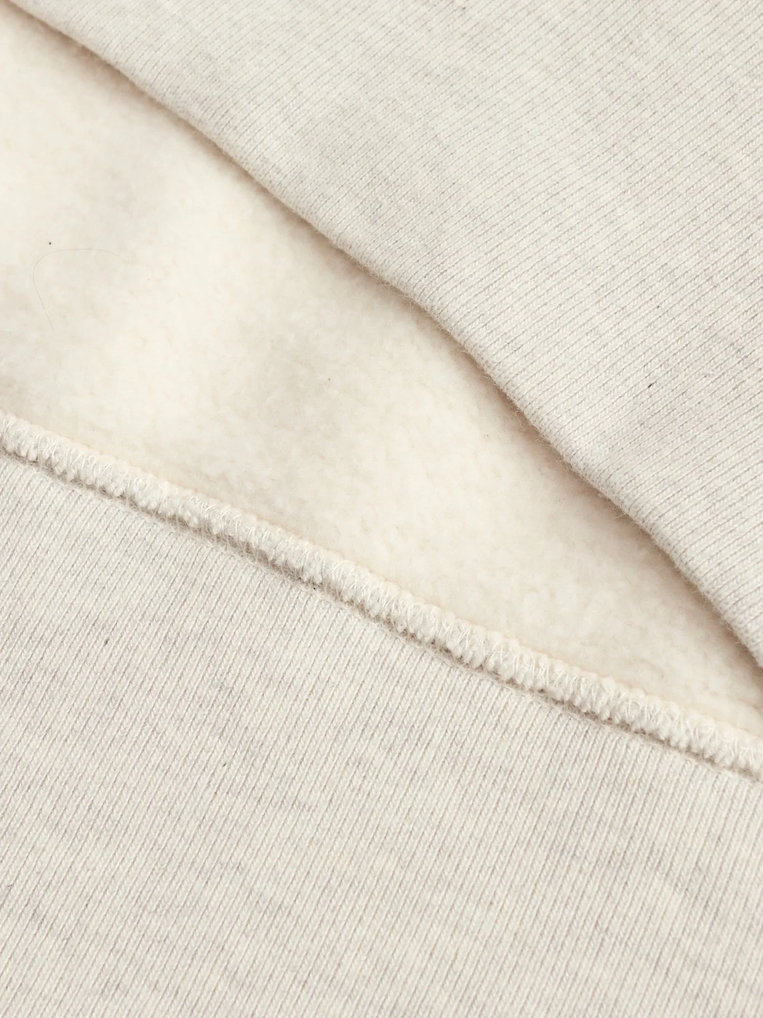 Japan-Made Fleece Crewneck in Oatmeal