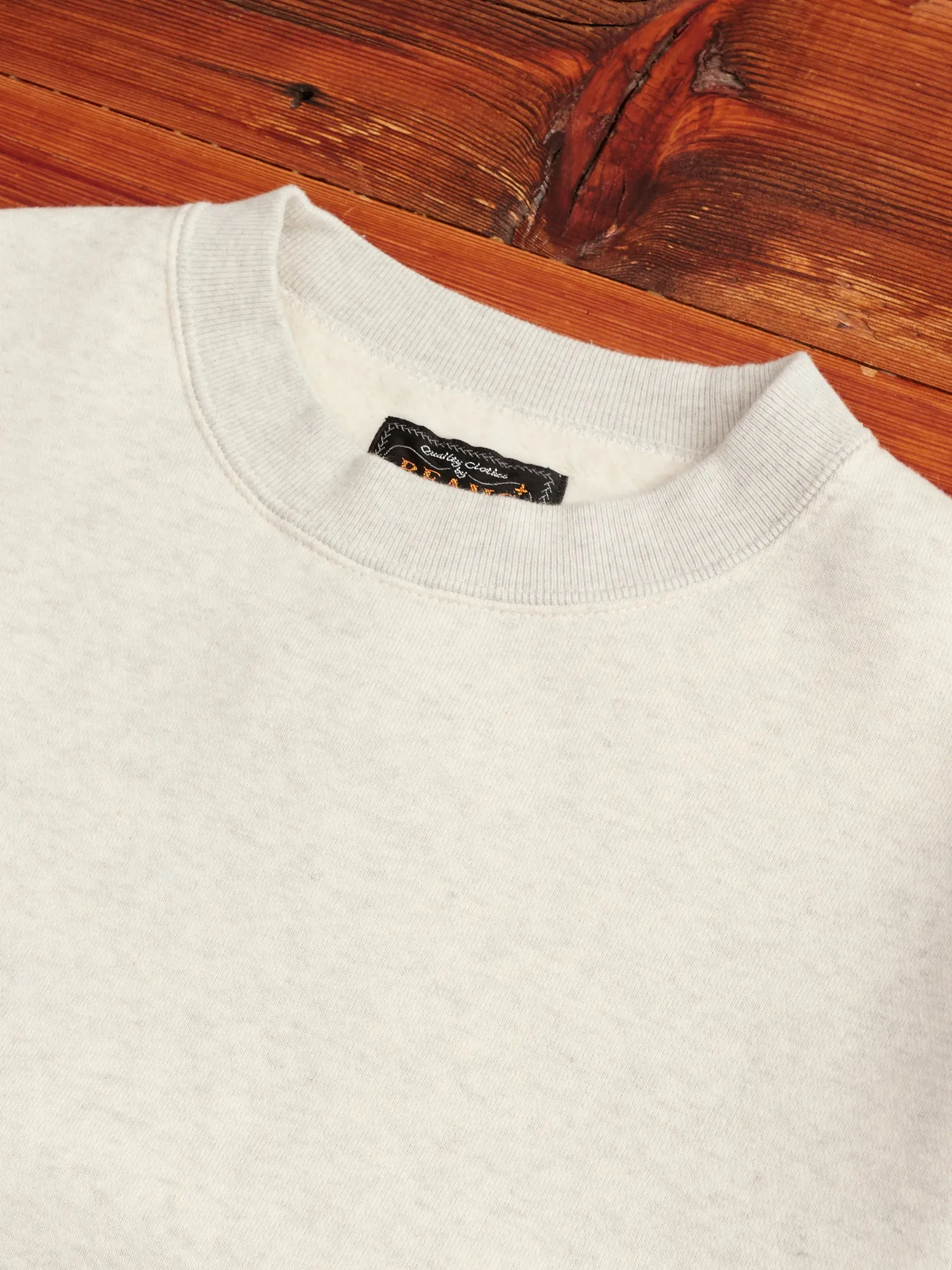 Japan-Made Fleece Crewneck in Oatmeal