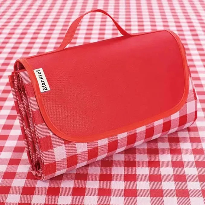K Y KANGYUN Outdoor Picnic Blanket, Extra Large Beach Blanket, Foldable Lightweight Waterproof Sand Mat, Picnic Blanket 80" x 60" for Beach Camping Hiking Park Patio (Red, 80x60 inch)