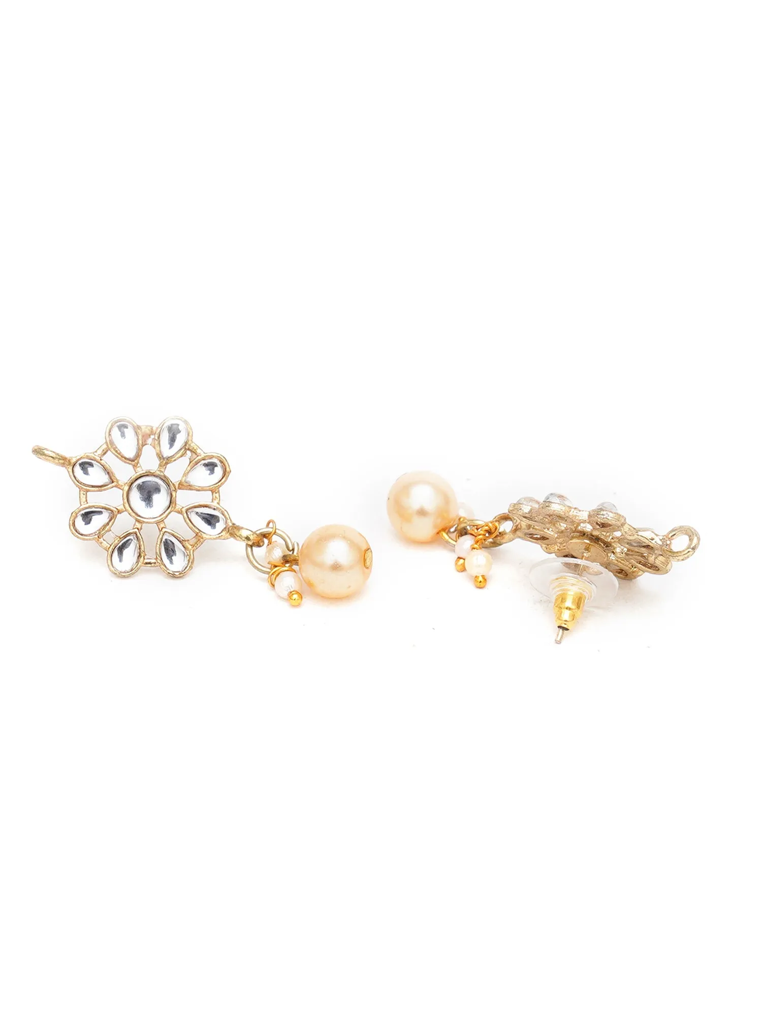 Karatcart Set of 3 Handcrafted Kundan Earrings Combo for Women