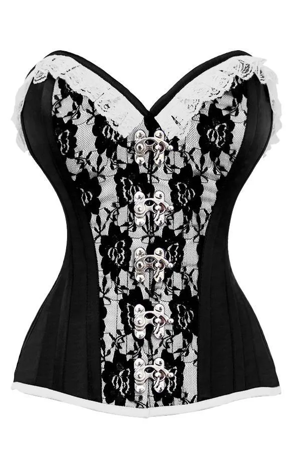 Kerr Laced Rose Widow Black Corset