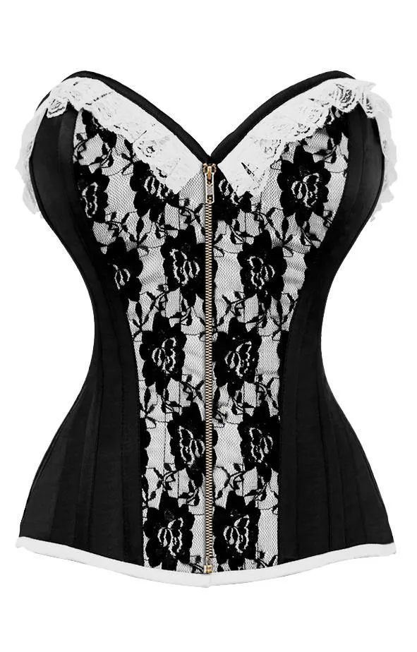 Kerr Laced Rose Widow Black Corset