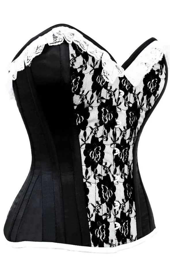 Kerr Laced Rose Widow Black Corset