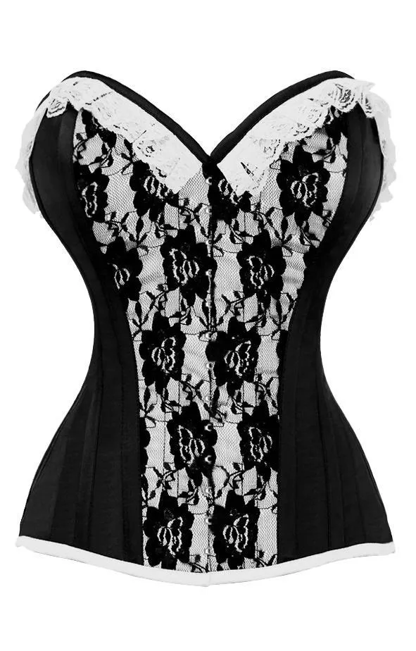 Kerr Laced Rose Widow Black Corset