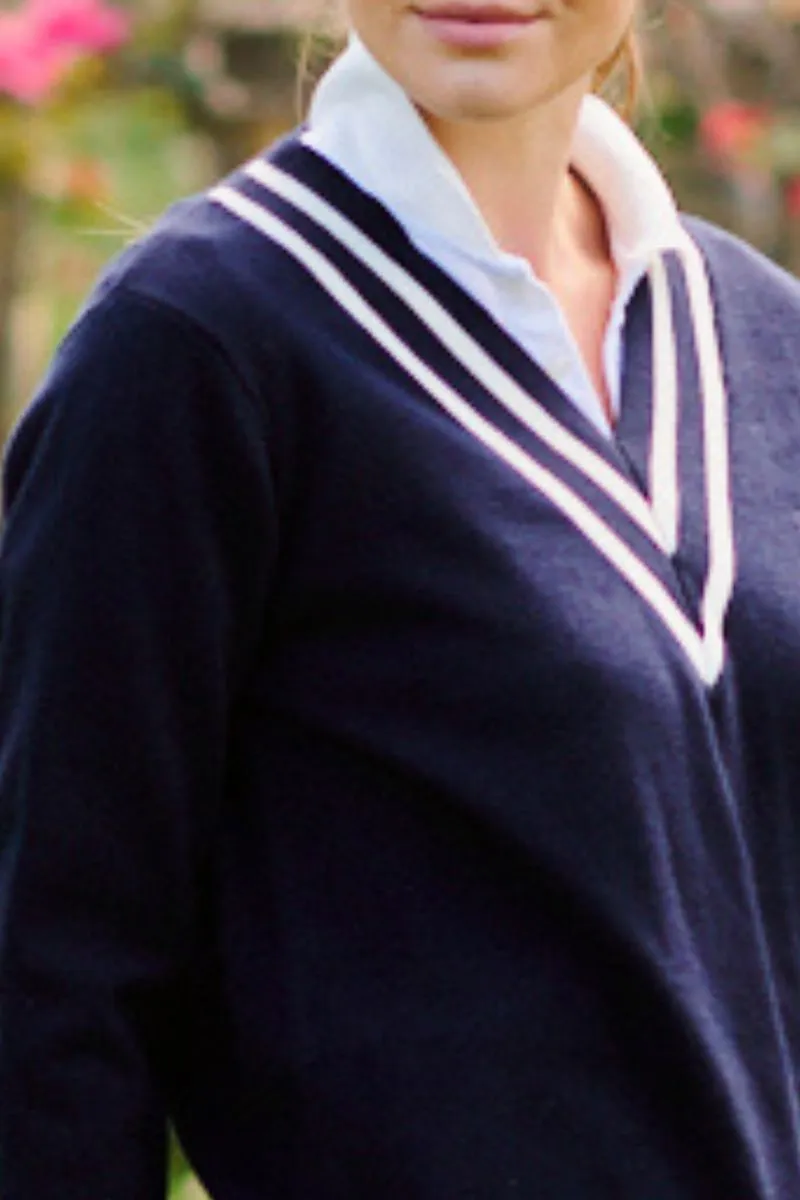 Kingston Sweater - French Navy With Club White