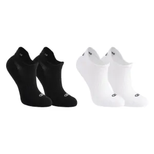KIPRUN 500 INV kids comfort running socks 2-pack - black and white