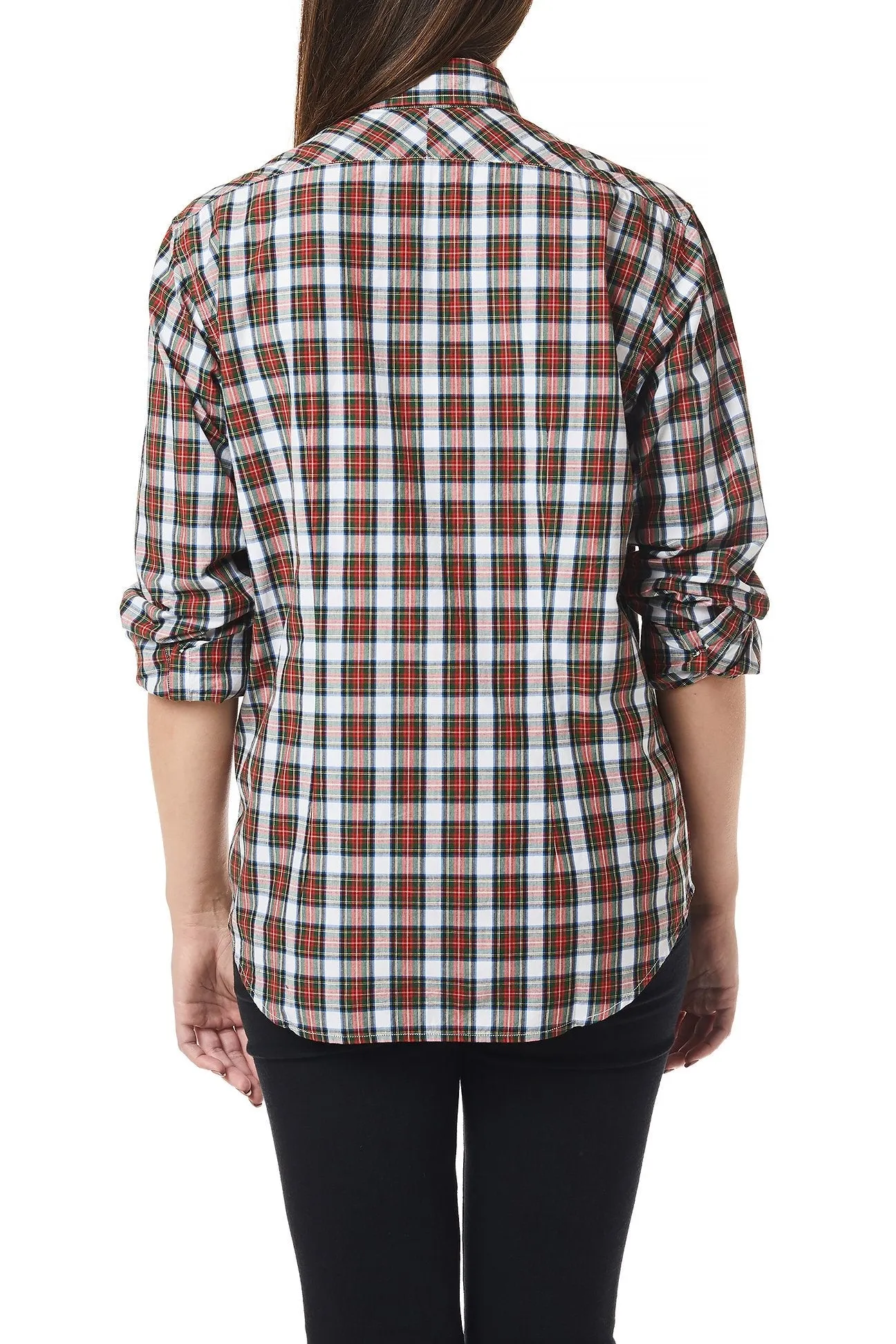 Ladies Buttondown Shirt Dress Stewart Tartan