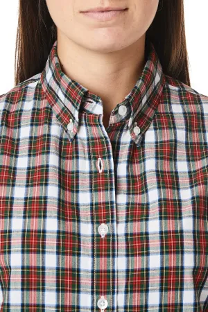 Ladies Buttondown Shirt Dress Stewart Tartan