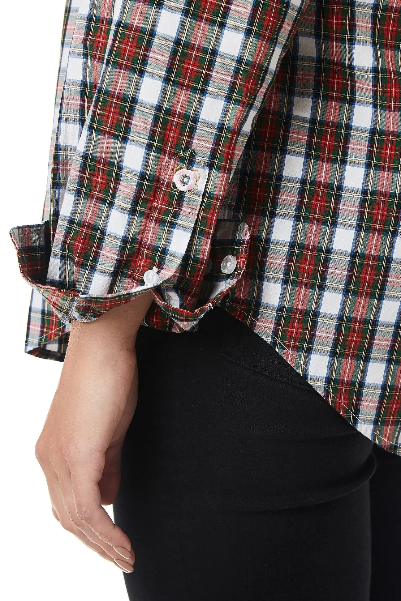Ladies Buttondown Shirt Dress Stewart Tartan