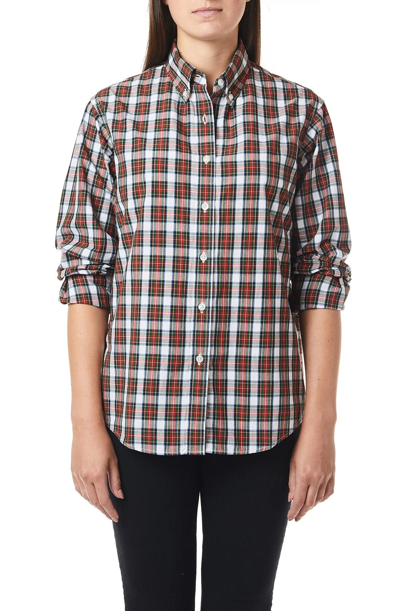 Ladies Buttondown Shirt Dress Stewart Tartan