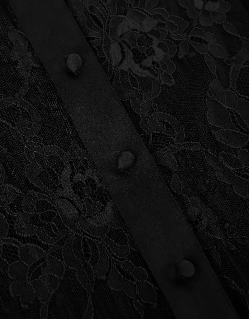 L'agence Reims Lace Shirt in Black