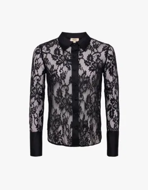 L'agence Reims Lace Shirt in Black