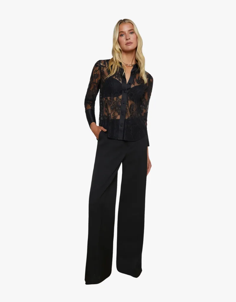 L'agence Reims Lace Shirt in Black