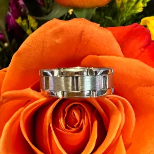 Lance Pierce Fixed Link Rolance Band 14K White Gold Ring