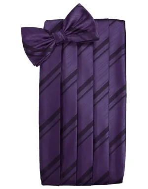 Lapis Striped Satin Cummerbund