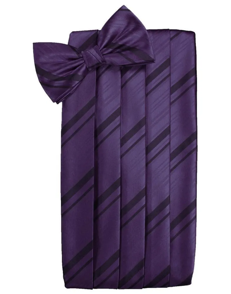 Lapis Striped Satin Cummerbund