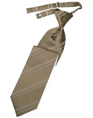 Latte Striped Satin Kids Necktie