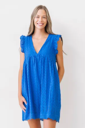 Lavender J Eyelet Pocket Dress
