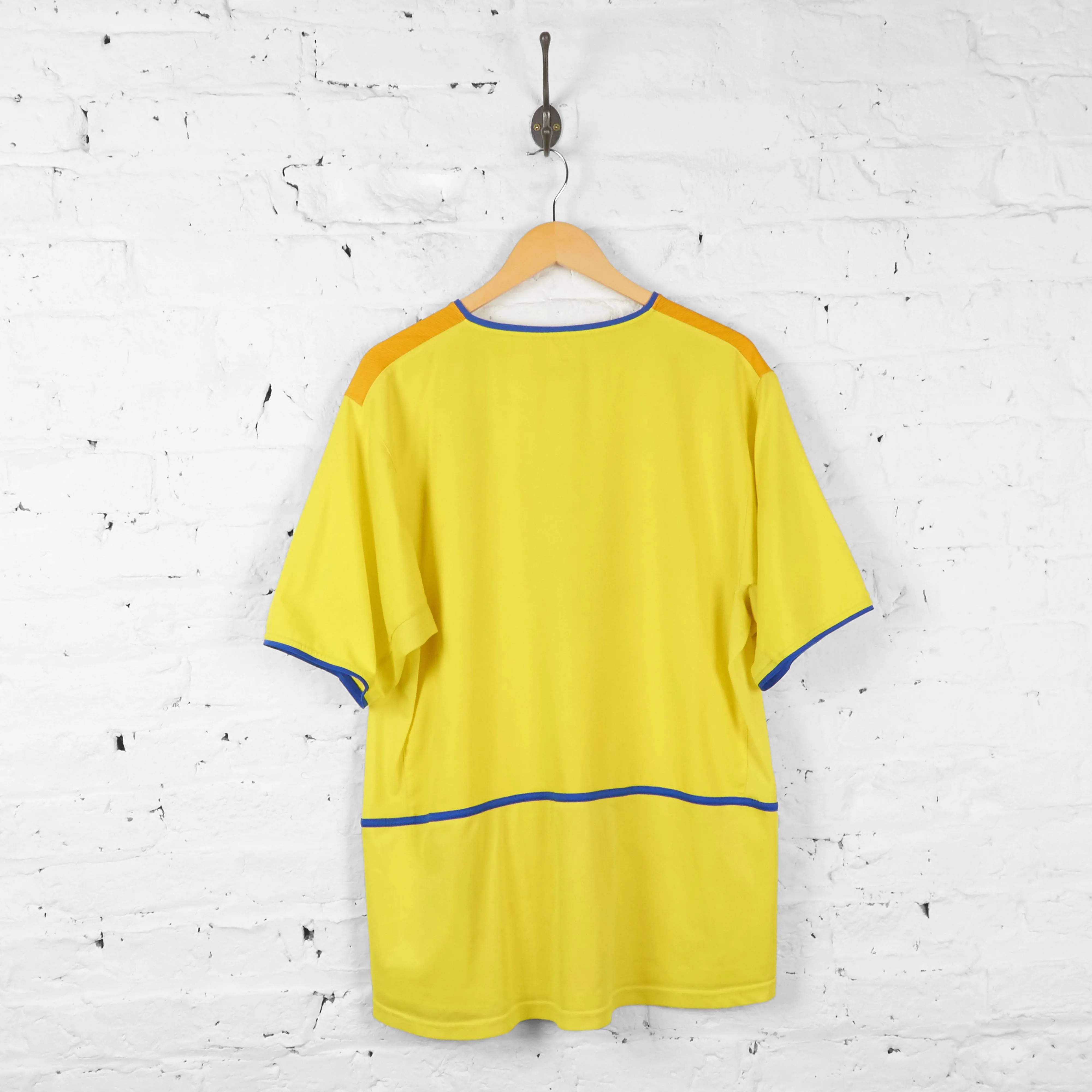 Leeds United 2002 Nike Away Football Shirt - Yellow - XL